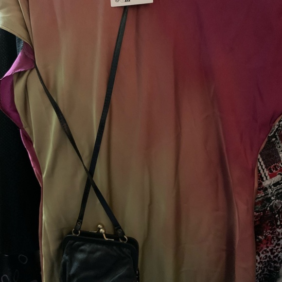 Cute Mini Black Leather Purse with Iridescent Dots - Picture 5 of 7